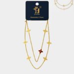 سلسال طويل طبقتين لون ذهبي