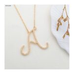 سلسال حرف A زركون لون ذهبي