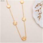 سلسال وردة خماسية طويل خمس تعليقات لون ذهبي