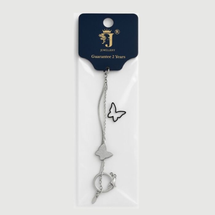 103383728_685ebe9defee2 سوار طبقتين بتصميم فراشات لون فضي - الصورة 1