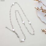 سلسال لولو نجوم مع حبيبات وحلقات نجمة لون فضي