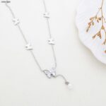 سلسال مع فراشات ولولو لون فضي