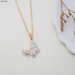 سلسال فراشة زركون لون ذهبي