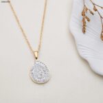 سلسال دمعة زركون أبيض لون ذهبي