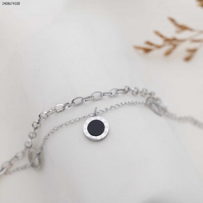 103383829_685ebf4c29436 سوارة طبقتين مع حلقات لون فضي - الصورة 1