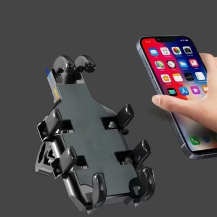 حامل موبايل للدراجة النارية 8 مخالب - يثبت على مقود الدراجة، زاوية دوران 360 درجة- مضاد للاهتزاز، قابل للتعديل