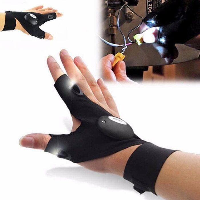 103383858_685ebf7b9dc60 قفاز كفوف مصباح يدوي LED كف واحد لليد اليمنى - مثالي عند الجري الليلي أو في التخييم وركوب الدراجات لون أسود - الصورة 1