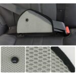 ⁦أداة ضبط حزام أمان السيارة للأطفال - وسادة واقية لسلامة الكتف، مسند مثلث الشكل مصنوع من نسيج شبكي هوائي - لون أسود⁩ - الصورة ⁦2⁩