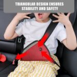 ⁦أداة ضبط حزام أمان السيارة للأطفال - وسادة واقية لسلامة الكتف، مسند مثلث الشكل مصنوع من نسيج شبكي هوائي - لون أسود⁩ - الصورة ⁦3⁩
