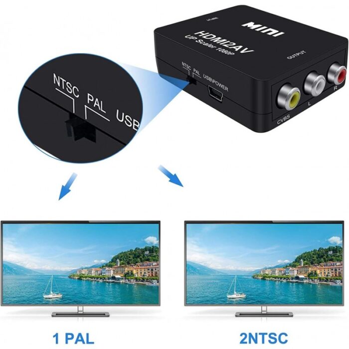 ⁦موزع محول AV الى HDMI مع كيبل-  1080 بكسل⁩ - الصورة ⁦3⁩