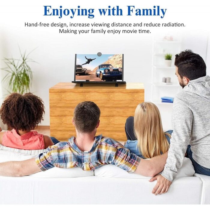 ⁦مكبر شاشة ثلاثي الابعاد( 10 بوصة) مع حامل للجوال قابل للطي مخصص للهواتف الذكية والتابليت والايباد - عالي الدقة لحماية العين⁩ - الصورة ⁦3⁩