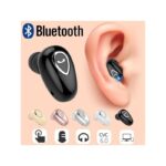 سماعة أذن ايربود لاسلكية صغيرة بلوتوث مع ميكروفون - مخصصة لأذن واحدة - لون أسود
