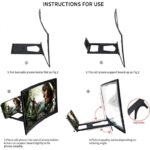 ⁦مكبر شاشة ثلاثي الابعاد (12 بوصة) مع حامل للجوال-  قابل للطي ومخصص للهواتف الذكية والتابليت والايباد - عالي الدقة لحماية العين⁩ - الصورة ⁦4⁩