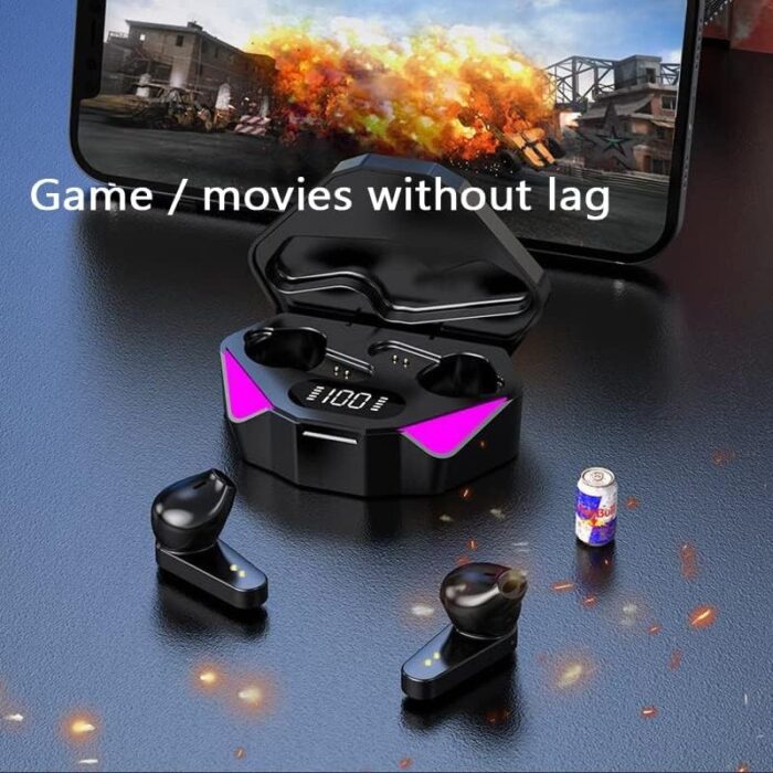⁦سماعة ايربود بلوتوث لاسلكية بميكروفون للالعاب X15 بتقنية TWS مع شاشة LED للطاقة⁩ - الصورة ⁦2⁩