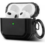 ⁦كفر ايربود برو للجيل الأول والثاني - مصنوع من مادة TPU الصديقة للبيئة وضد الخدوش والصدمات - مع ميدالية - لون أسود⁩ - الصورة ⁦2⁩