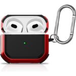 ⁦كفر ايربود برو للجيل الثاني - مصنوع من مادة TPU الصديقة للبيئة وضد الخدوش والصدمات - مع ميدالية - لون أحمر⁩ - الصورة ⁦4⁩