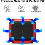 ⁦كفر ايربود برو للجيل الثاني - مصنوع من مادة TPU الصديقة للبيئة وضد الخدوش والصدمات - مع ميدالية - لون أحمر⁩ - الصورة ⁦5⁩