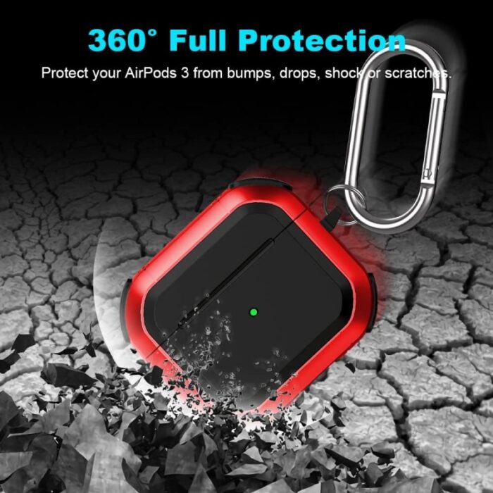 ⁦كفر ايربود برو للجيل الثاني - مصنوع من مادة TPU الصديقة للبيئة وضد الخدوش والصدمات - مع ميدالية - لون أحمر⁩ - الصورة ⁦6⁩