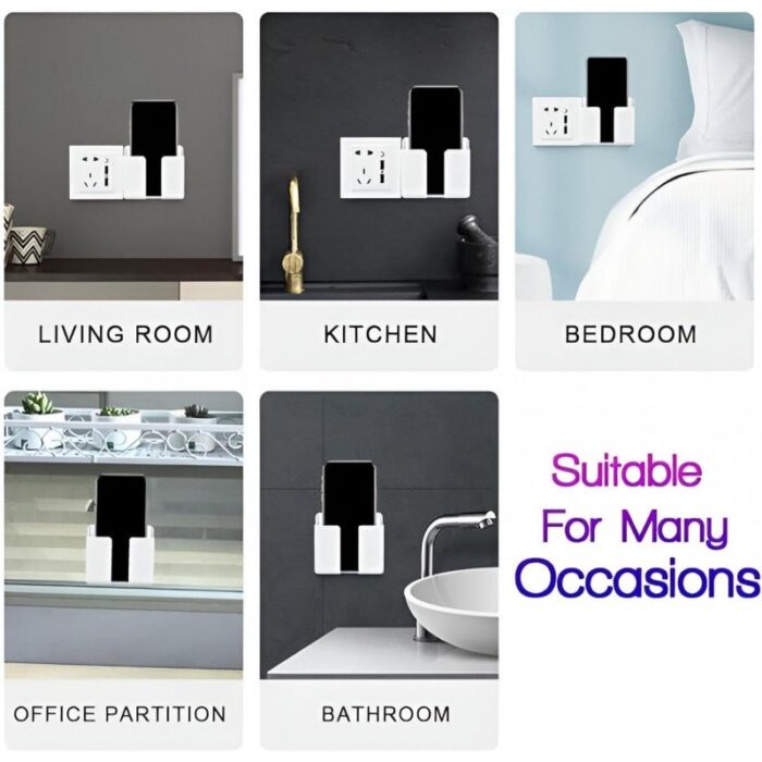 ⁦حامل للجوال والريموت على الحائط - مثالي لشحن هاتفك بأمان⁩ - الصورة ⁦5⁩