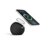 حامل كروي للجوال - مصنوع من السيليكون - متوافق مع شاحن لاسلكي MagSafe - أسود