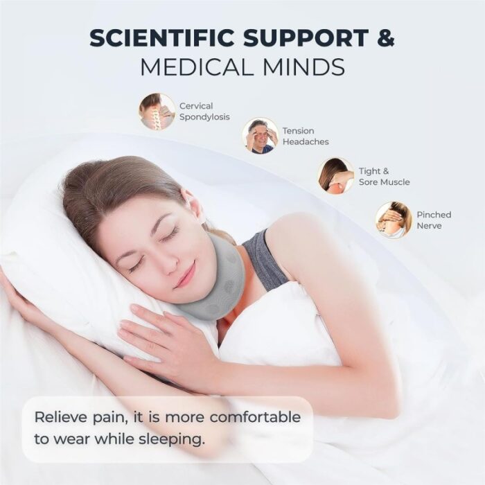⁦دعامة الرقبة الطبية لتخفيف الالام - حجم M - يمكن ارتداؤها في المنزل أو أثناء السفر أو القيادة - للرجال والنساء⁩ - الصورة ⁦4⁩