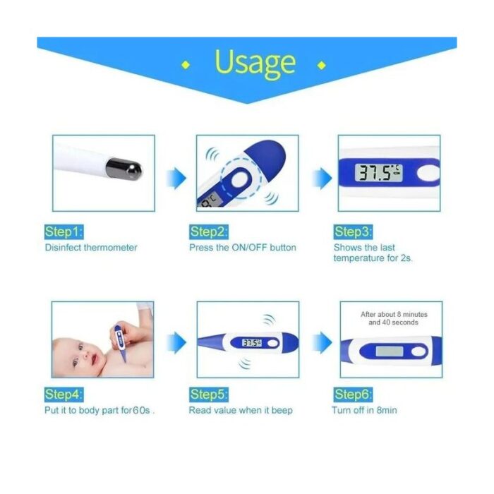 ⁦بكج جهاز رقمي لقياس معدل الأكسجين في الدم مع مقياس حرارة رقمي للأطفال والبالغين⁩ - الصورة ⁦8⁩