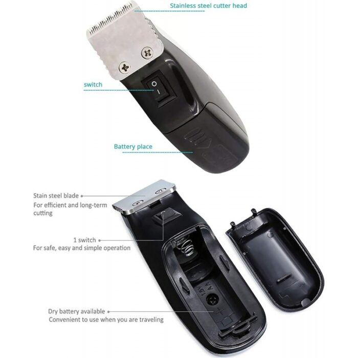 ⁦ماكينة حلاقة رجالية احترافية حجم صغير- ماركة Kemei 666 تعمل بالبطارية⁩ - الصورة ⁦3⁩