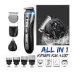 ماكينة حلاقة كهربائية للشعر واللحية وشعر الأنف- قابلة للشحن للرجال متعددة الوظائف - ماركة Kemei -1408