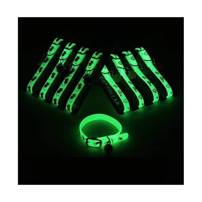 ⁦طوق حيوانات أليفة عاكس يضيء في الظلام مع جرس للكلاب والقطط⁩ - الصورة ⁦3⁩