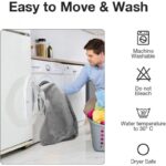 ⁦بدون حشو غطاء أريكة Bean Bag - مثالية لتخزين الالعاب المحشوة أو ملئها بقطن واستخدامها كأريكة مريحة- - حجم وسط  - لون أبيض⁩ - الصورة ⁦3⁩