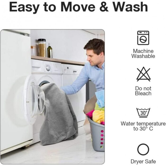 ⁦بدون حشو غطاء أريكة Bean Bag - مثالية لتخزين الالعاب المحشوة أو ملئها بقطن واستخدامها كأريكة مريحة- - حجم وسط  - لون أبيض⁩ - الصورة ⁦3⁩