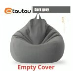 غطاء قماشي أريكة بدون حشو Bean Bag - مثالية لتخزين الالعاب المحشوة أو ملئها بقطن واستخدامها كأريكة مريحة- حجم كبير  - لون رمادي داكن