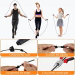 ⁦حبل قفز طويل 280 سم -إمكانية تعديل طول الحبل-  مع مقابض إسفنجية للتدريبات المنزلية واللياقة البدنية⁩ - الصورة ⁦4⁩