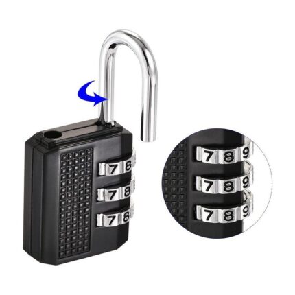 قفل حجم صغير بأرقام سرية - مصنوع من سبائك الزنك القوي - مثالي لحقائب السفر والدراجات