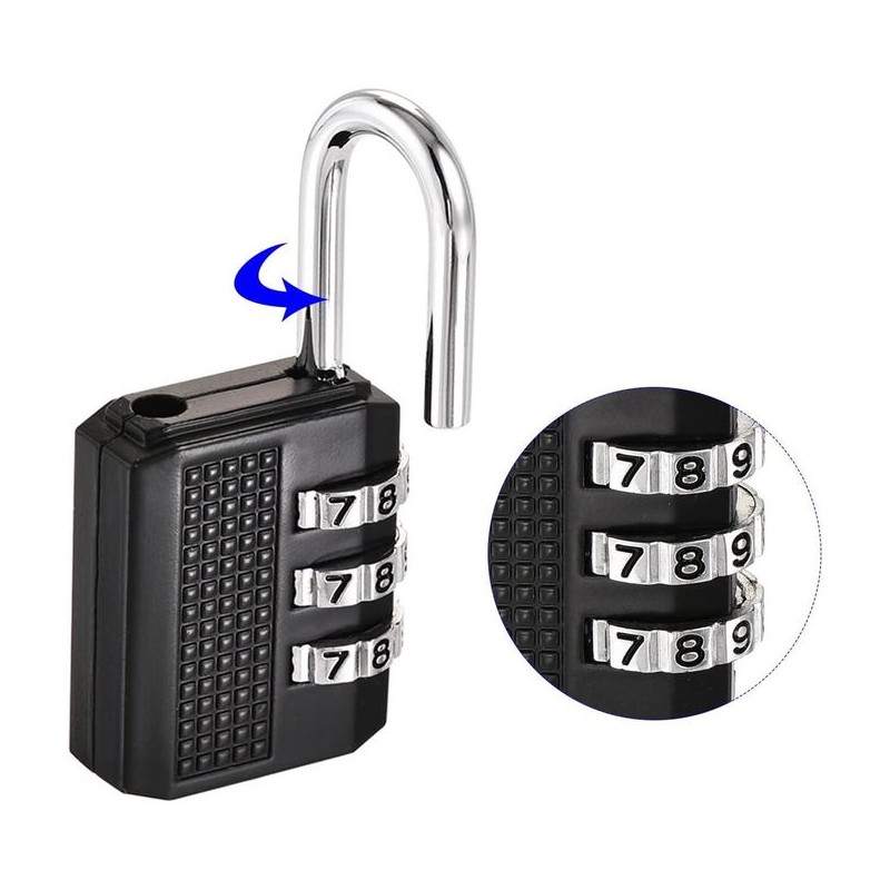 ⁦قفل حجم صغير بأرقام سرية - مصنوع من سبائك الزنك القوي - مثالي لحقائب السفر والدراجات⁩ - الصورة ⁦1⁩
