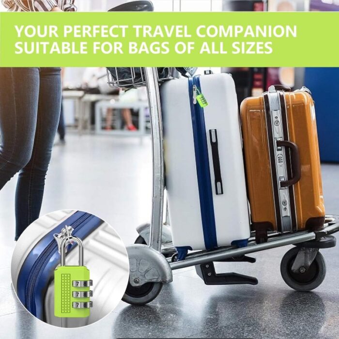 ⁦قفل حجم صغير بأرقام سرية - مصنوع من سبائك الزنك القوي - مثالي لحقائب السفر والدراجات⁩ - الصورة ⁦4⁩