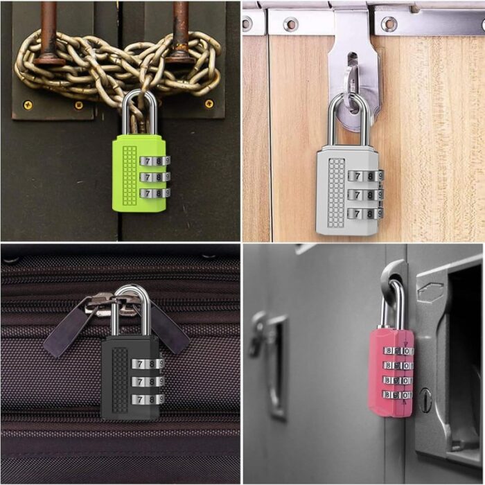 ⁦قفل حجم صغير بأرقام سرية - مصنوع من سبائك الزنك القوي - مثالي لحقائب السفر والدراجات⁩ - الصورة ⁦5⁩