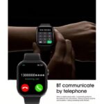 ⁦ساعة ذكية شاشة ملونة تعمل باللمس الكامل 1.73 إنش لاجراء المكالمات ومراقبة ضغط الدم والاكسجين واللياقة البدنية - حزام سيليكون لون أسود - ماركة Laxasfit⁩ - الصورة ⁦4⁩