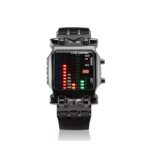 ⁦ساعة يد ماتريكس رجالية دقيقة لرواد الفضاء - تظهر اليوم والاسبوع والشهر ، بإضاءة LED، تعمل بنظام ثنائي، مناسبة للاستخدام اليومي - لون أسود مع فضي⁩ - الصورة ⁦2⁩