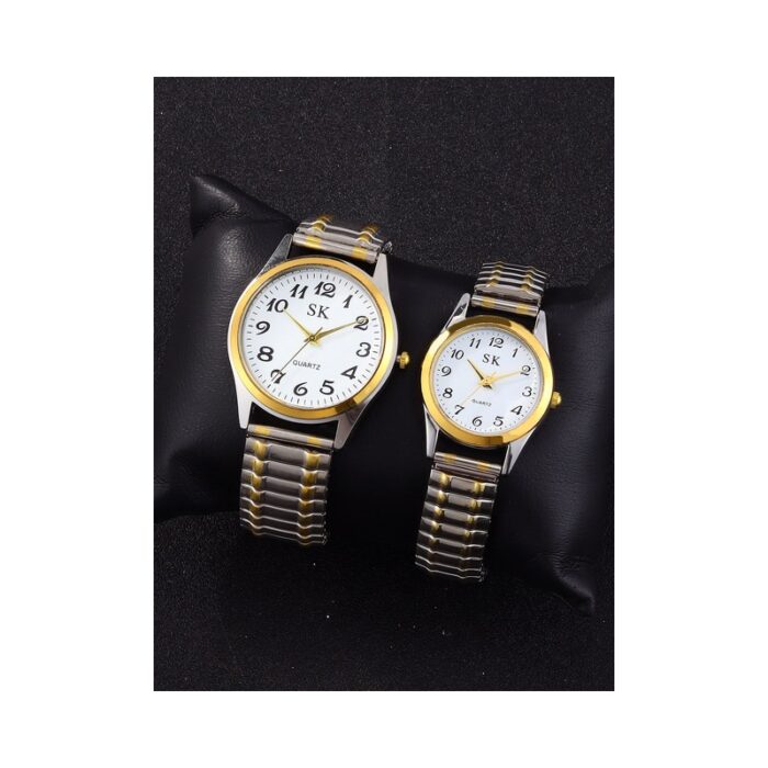 ⁦بكج ساعة عدد 2 للكبلز -- حزام ستانلس مضاد للصدأ - لون ذهبي⁩ - الصورة ⁦3⁩