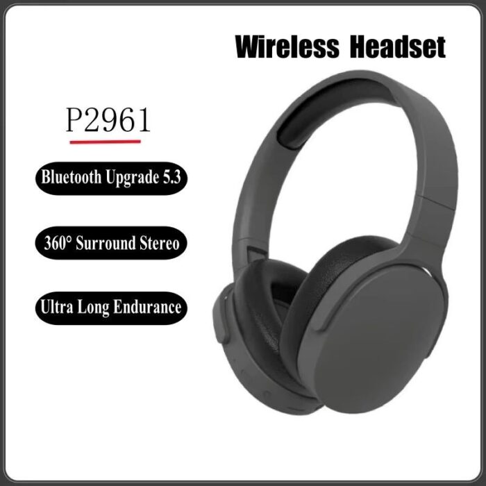 103383959_685ec0a18859f هيدفون سماعة لاسلكية عصرية تعمل بالبلوتوث 5.3 - مع ميكروفون عالي الدقة- تصميم قابل للطي - لون أسود - P2962 - الصورة 1