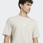 ⁦adidas Men's Essentials Small Logo Single Jersey T-Shirt- Beige⁩ - الصورة ⁦5⁩