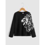 بلوزة فوتر خفيف لون اسود وابيض