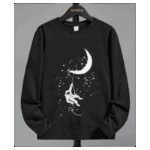 تي شيرت ولادي لون اسود فضفاض