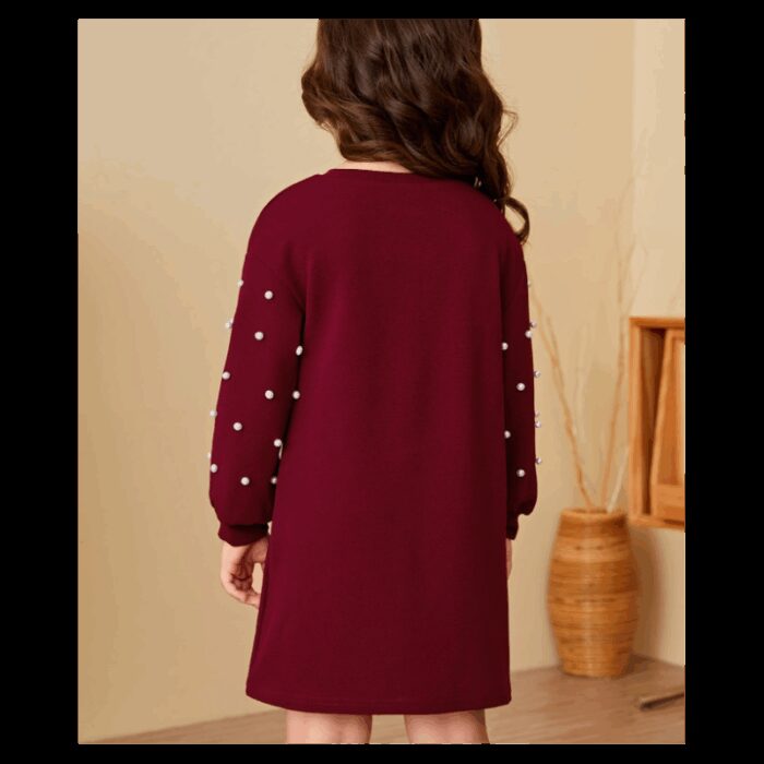 ⁦فستان بناتي لون خمري⁩ - الصورة ⁦2⁩