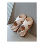 صندل بناتي حديثي الولادة لون بيج