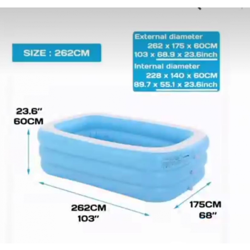 ⁦حوض سباحة قابل للنفخ حجم 262×175×60 سم⁩ - الصورة ⁦1⁩