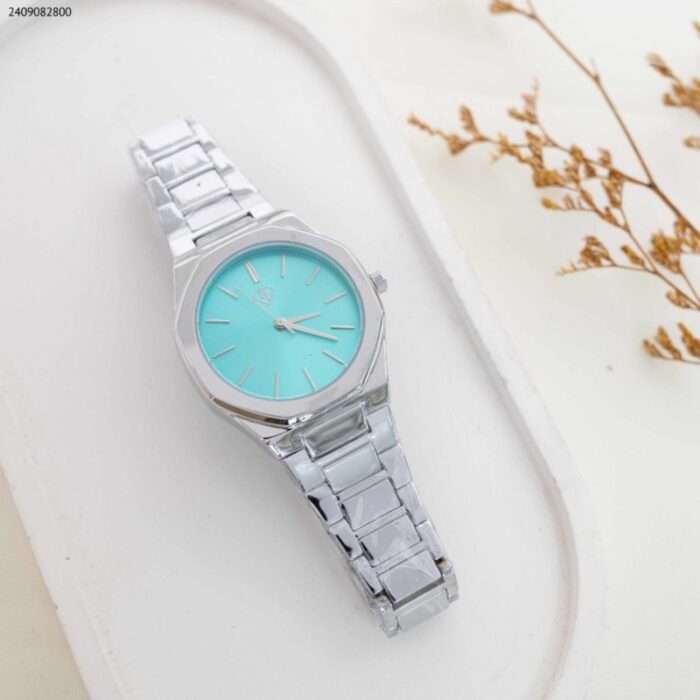 ⁦ساعة ستاتي فيروزي (اللون: فضي)⁩ - الصورة ⁦1⁩