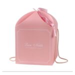 صندوق كرتون للهدايا حجم 11×11×11سم لون زهري