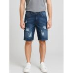 شورت جينز للرجال لون أزرق